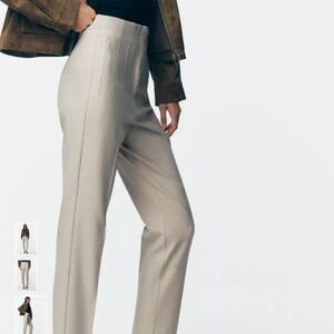 Zara Women's Cream Straight Leg Pants